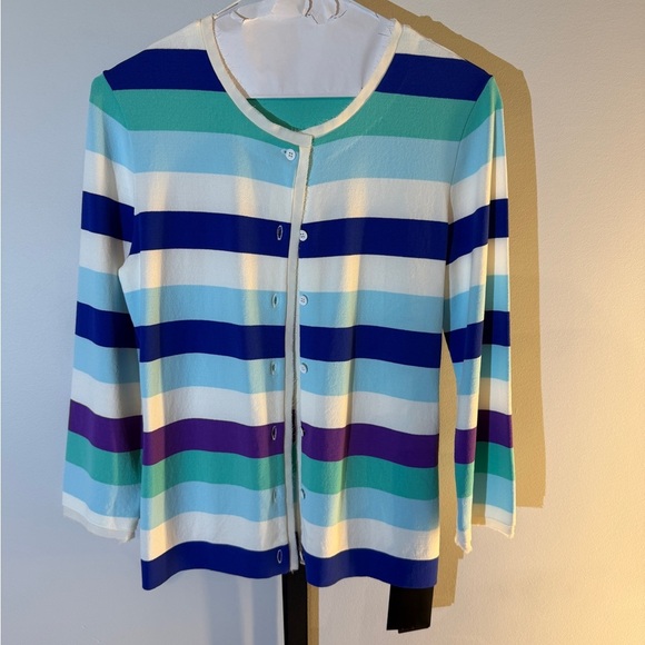 Marc Cain Multicolor Striped Cardigan - Picture 1 of 7
